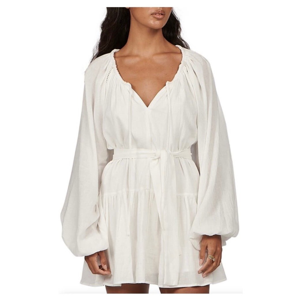 Charlie Holiday Joni Long Sleeve Cotton Mini dress